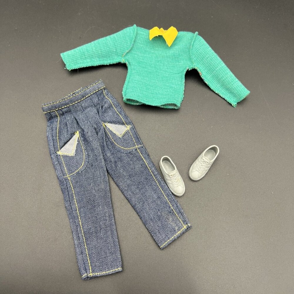 VTG Barbie Ken Twice as Nice Reversible STRIPED Sweater Pants Shoes #2309 - Picture 9 of 9